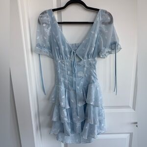 Lucy in the Sky - Light Blue Ruffled Dress